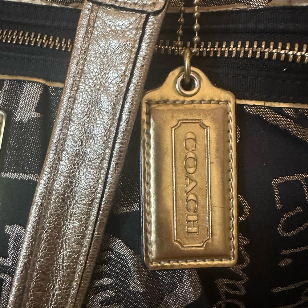 Coach Rare 2010 Gold Graffiti Tote Shoulder Bag style 15301 | With Hang Tags - Picture 12 of 16